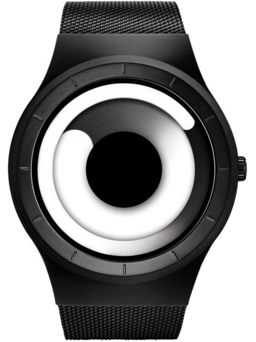 Men's Black White Creative Original Design Steel Mesh Unique Fashion Wrist Watch
